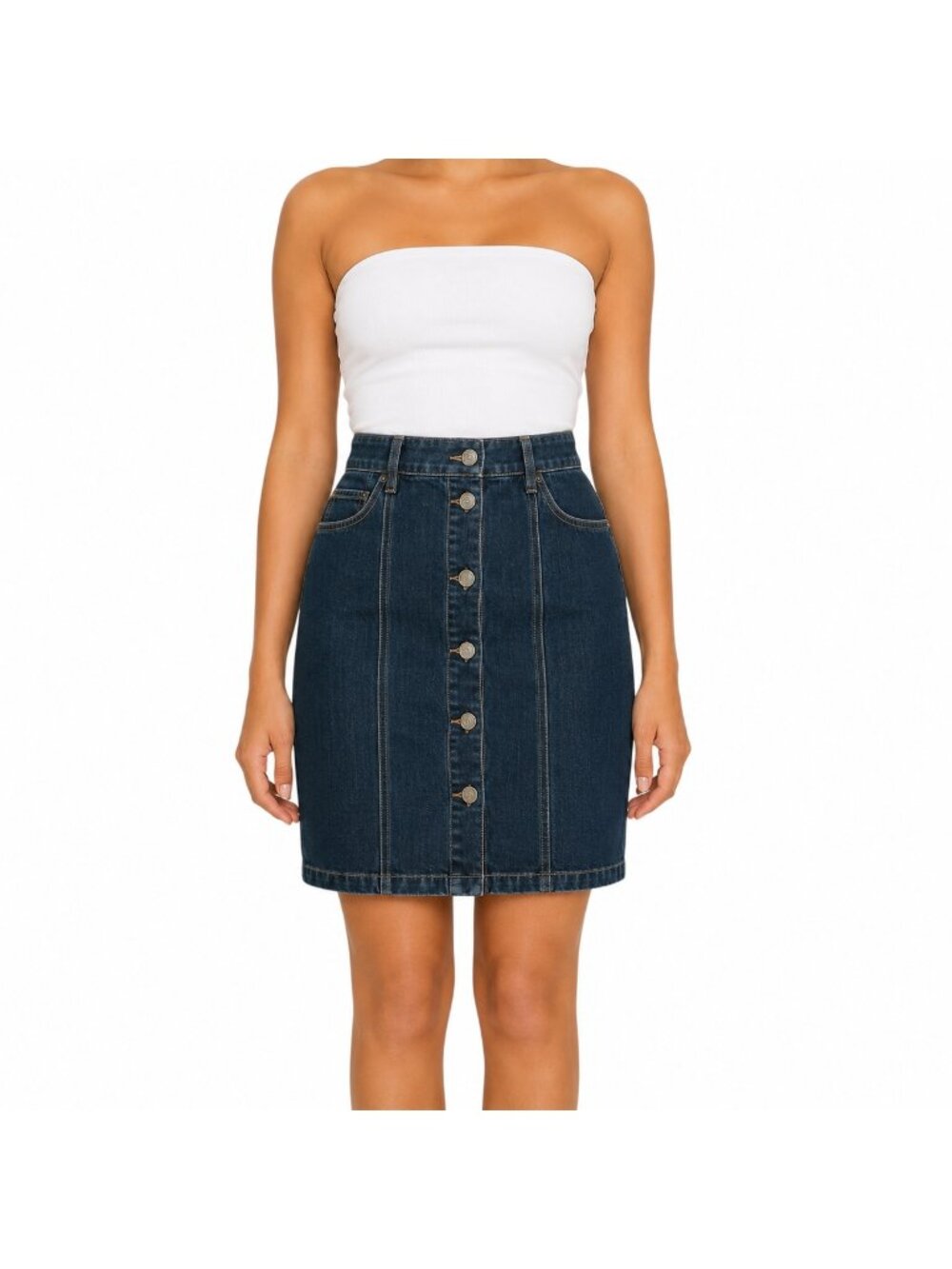 Ann Taylor Loft Blue Button Front Denim Skirt - Size 2
